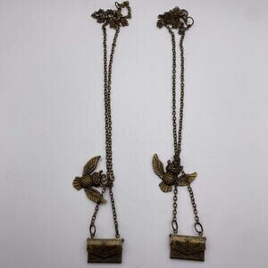 2 Hogwarts Letter Harry Potter Owl With Envelope Pendant Vintage Style Necklace
